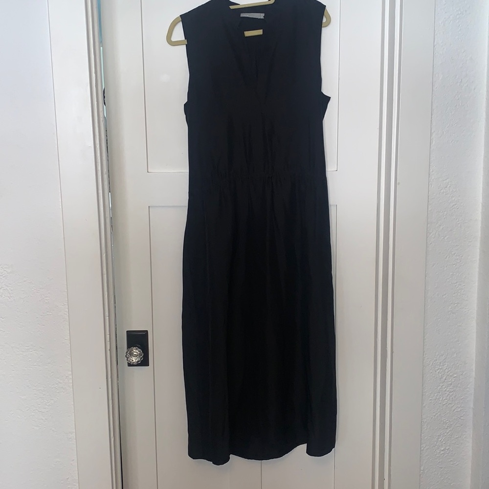 Vince Black Sleeveless High-Low Midi Dress